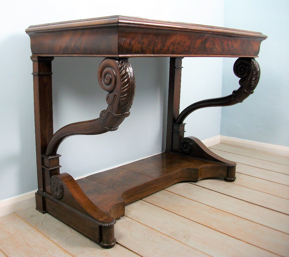 Antique Italian Mahogany Console Table